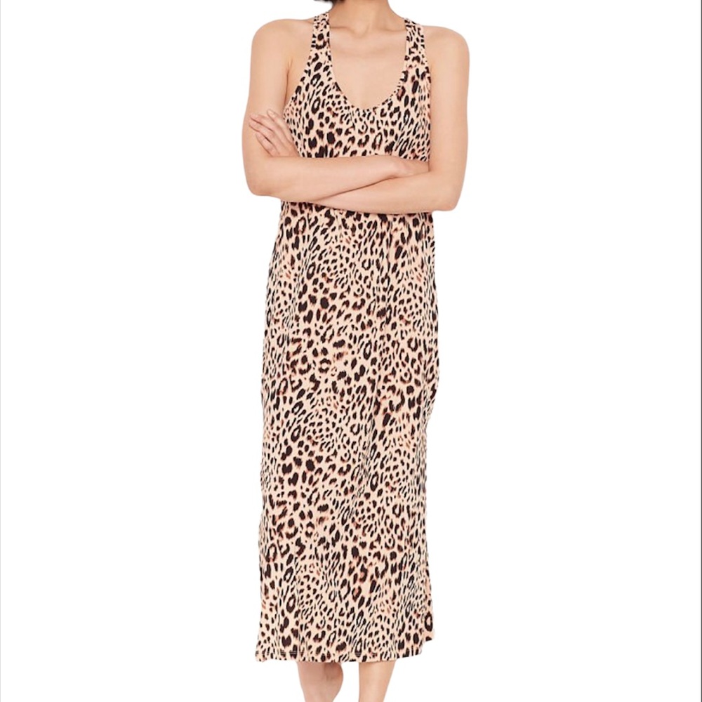 2 Victoria’s Secret Sleep Tank Shirts Black/Leopard XL
